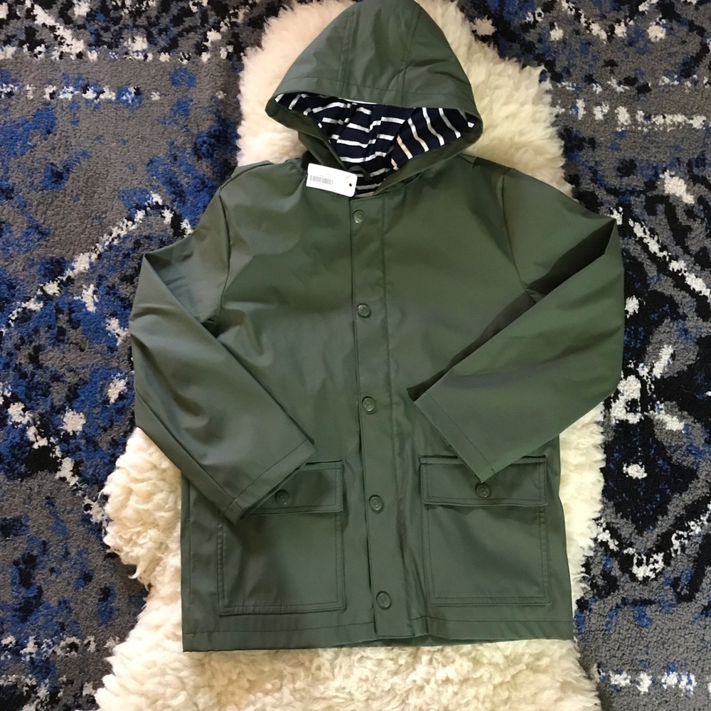 NWT Gymboree 10-12 large green rain coat